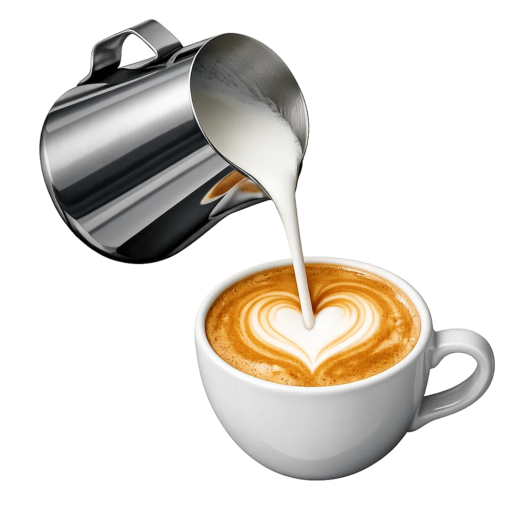 Latte coffee preparation