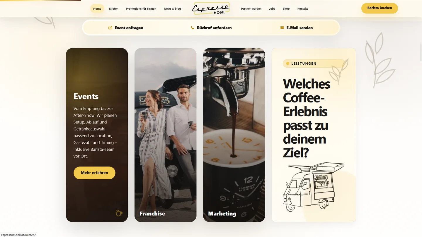 Espresso Mobil subpage