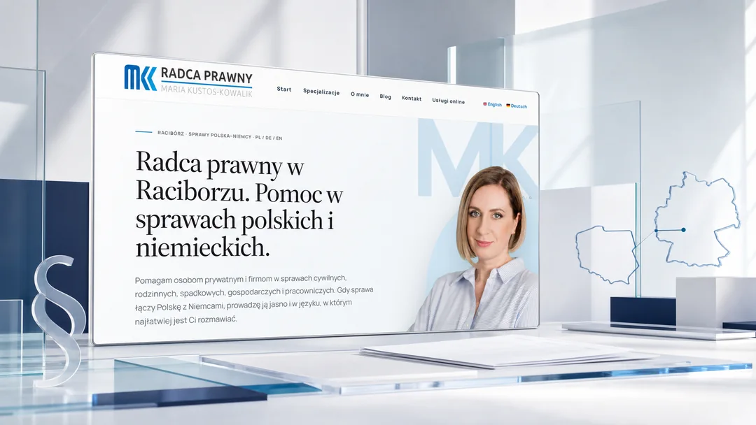 Kancelaria MKK website case study in a refined legal-services setting.