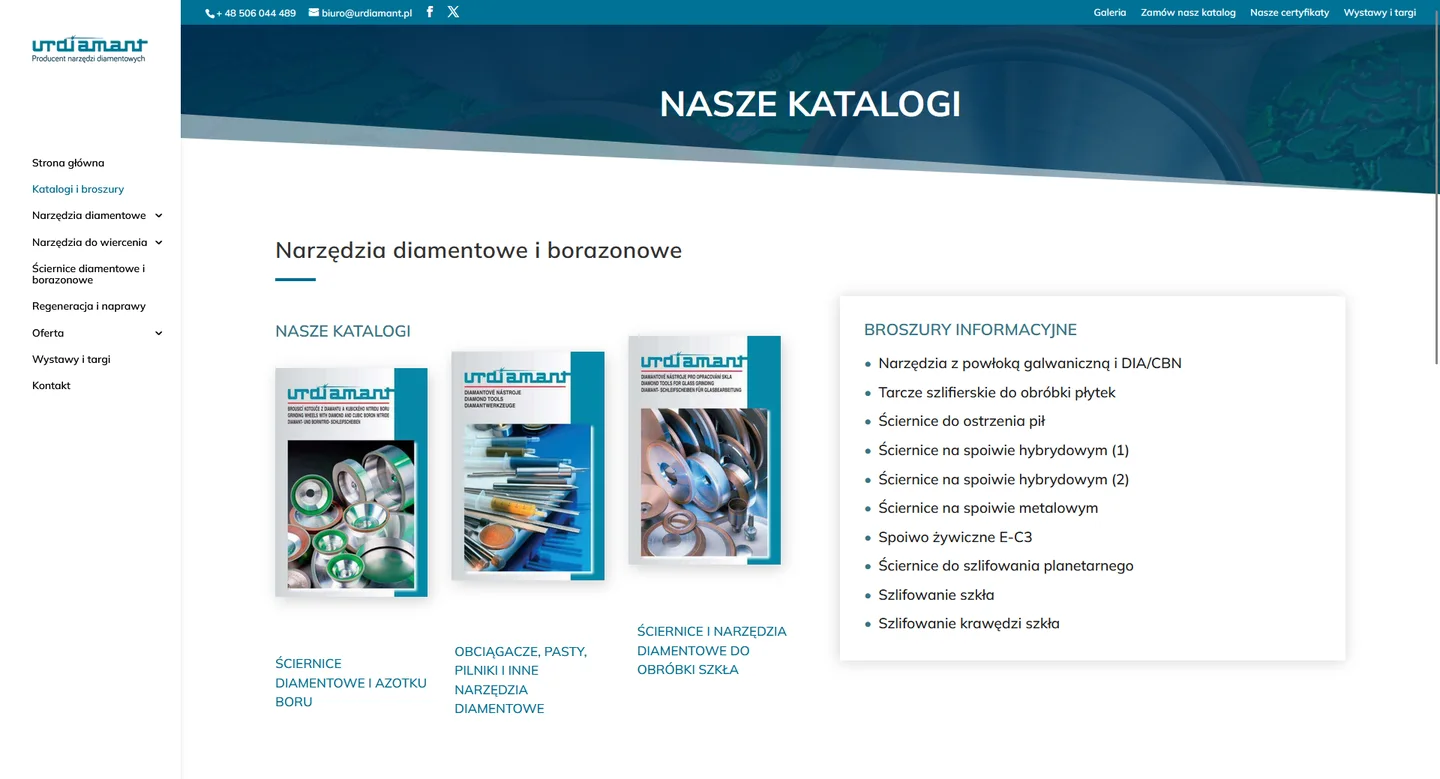 Urdiamant catalogue page